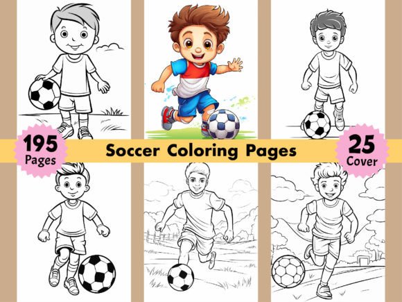 195 Soccer Coloring Pages for Kids KDP