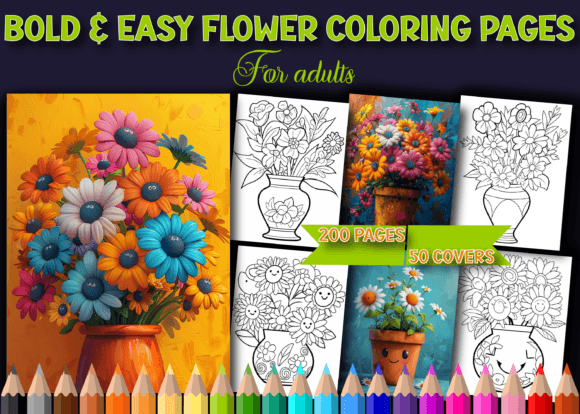 200 Bold Easy Flower Coloring Pages