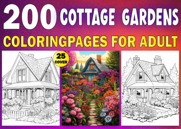 200 Country Cottage Coloring Pages Adult
