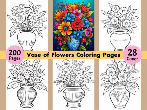 200 Vase of Flowers Coloring Pages KDP: A Practical Resource for Creators and Educators