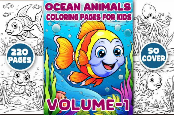 220 Ocean Animals Coloring Pages - KDP