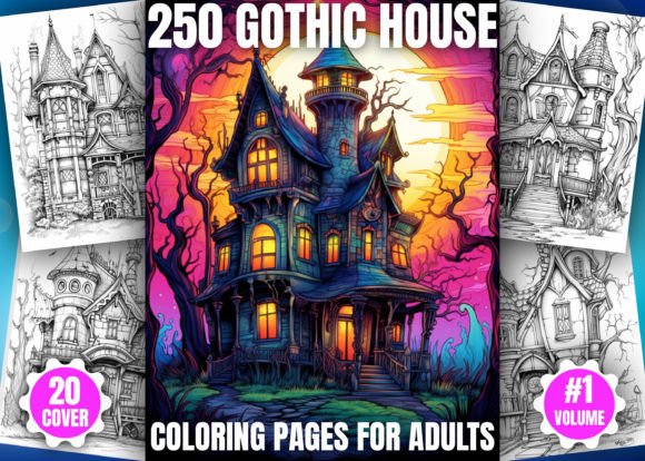 250 Gothic House Coloring Pages – KDP