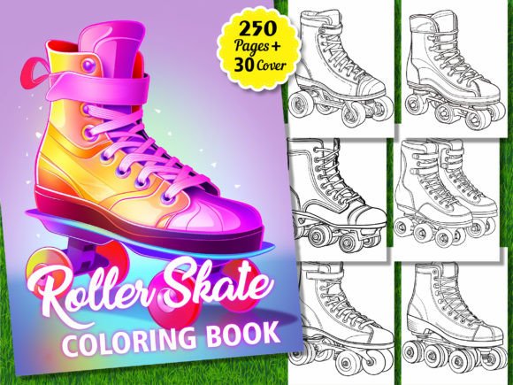 250 Roller Skate Coloring Pages for KDP