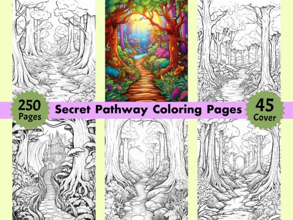 250 Secret Pathways Coloring Pages KDP