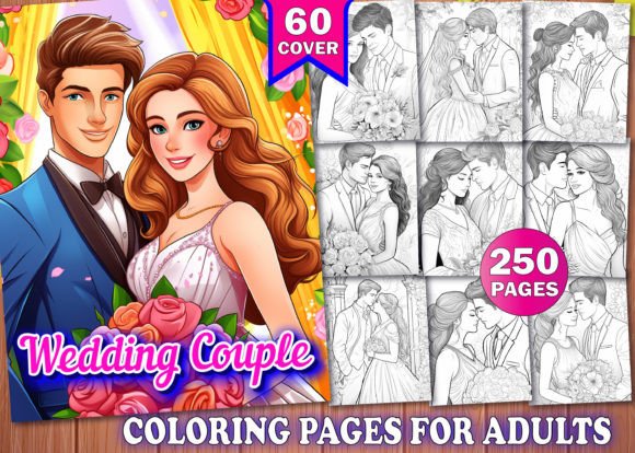 250 Wedding Couple Coloring Pages – KDP