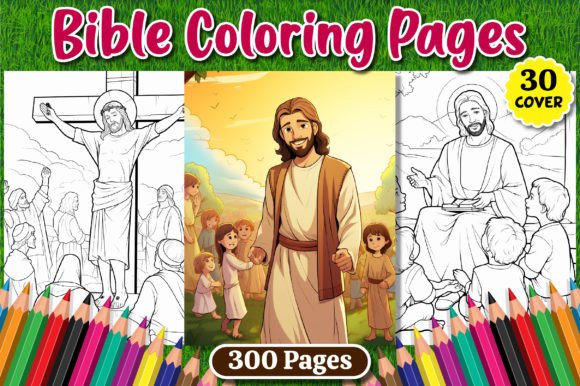 300 Bible Coloring Pages for Kids - KDP