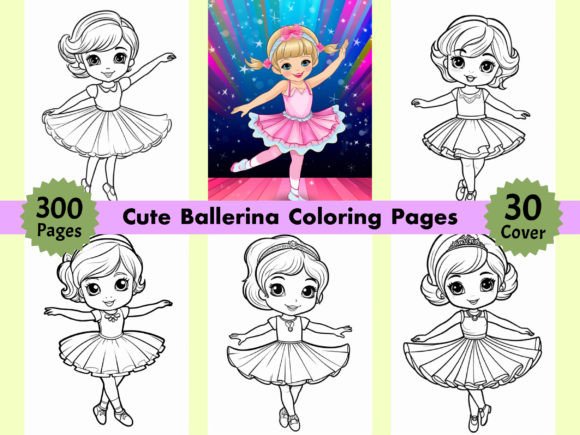 300 Cute Ballerina Coloring Pages KDP