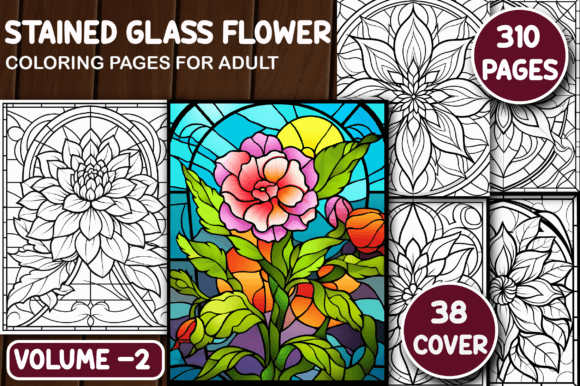 310 Stained Glass Flower Coloring Pages: A Practical Resource for Creative Professionals and Publishers