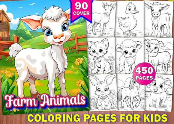 450 Farm Animals Coloring Pages for Kids