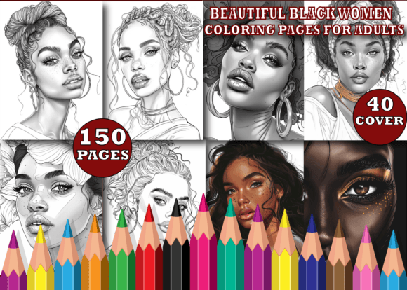 Beautiful Black Women Coloring Pages-KDP