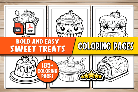 Bold and Easy Sweet Treats Coloring Page