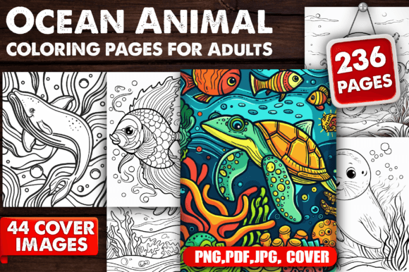Ocean Animal Coloring Pages for Adults