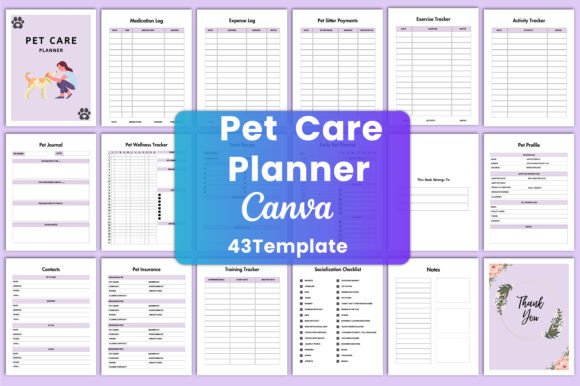 Pet Care Planner Canva KDP Template