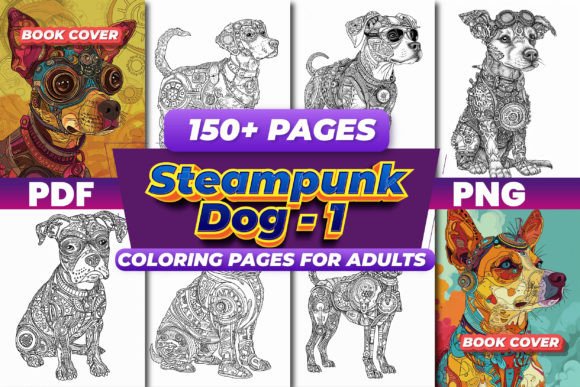 Steampunk Dog Coloring Pages 1