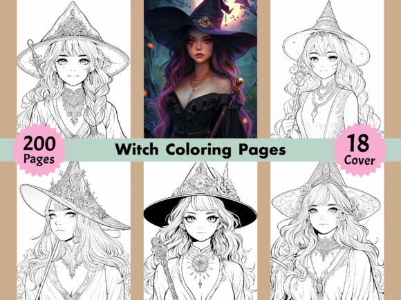 Witch Coloring Pages for Adults KDP